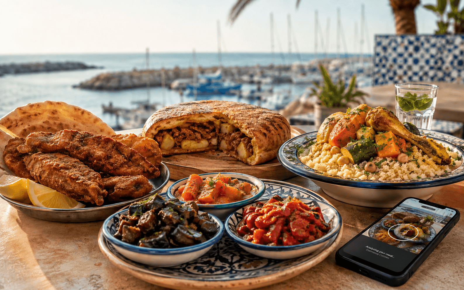 Calories in Ashkelon Street Food: Fried Fish, Mafr﻿um, Couscous & Moroccan Salads