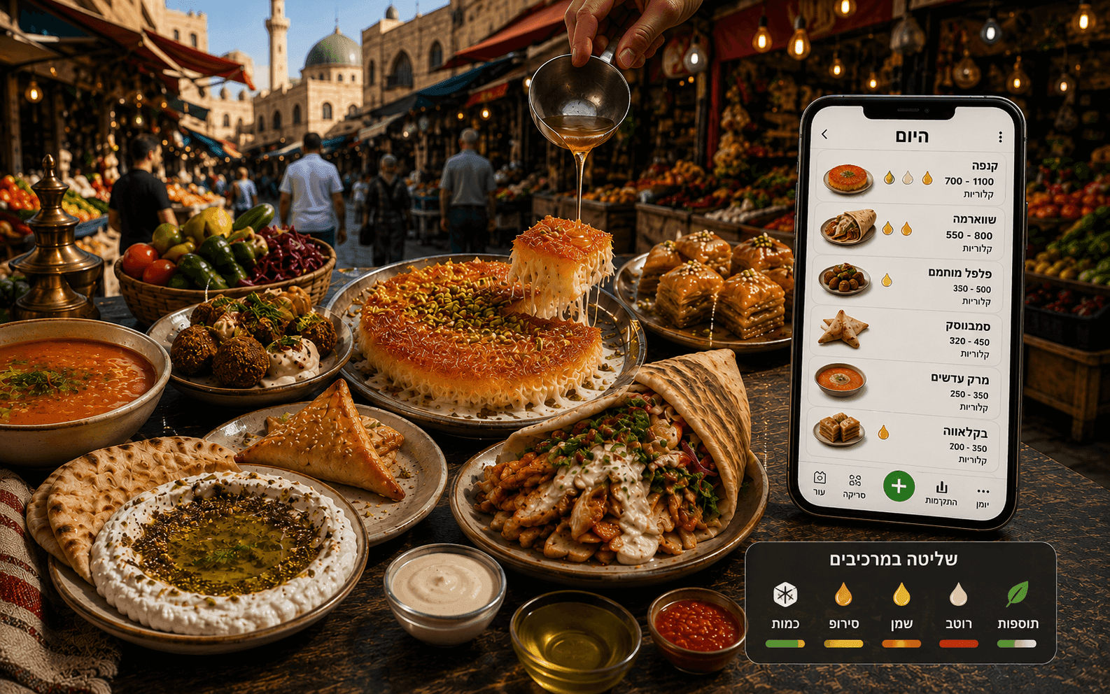 Ramla Street Food Calories: Knafeh, Baklava, Sambusak & More