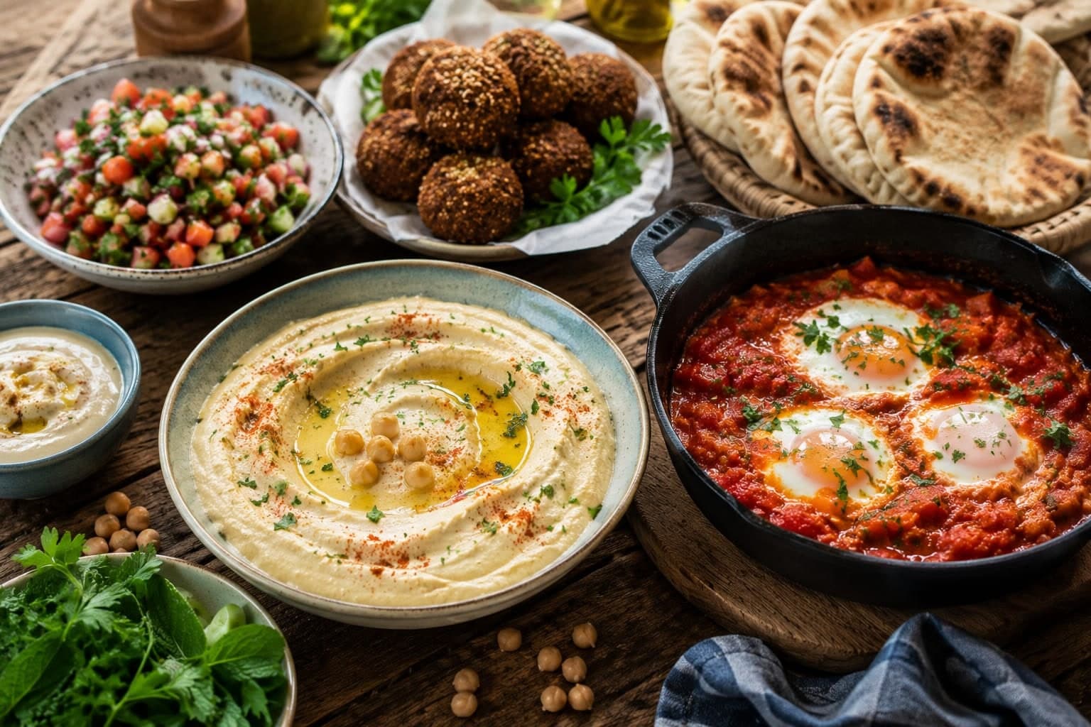 כמה קלוריות בחומוס, פלאפל ושקשוקה?