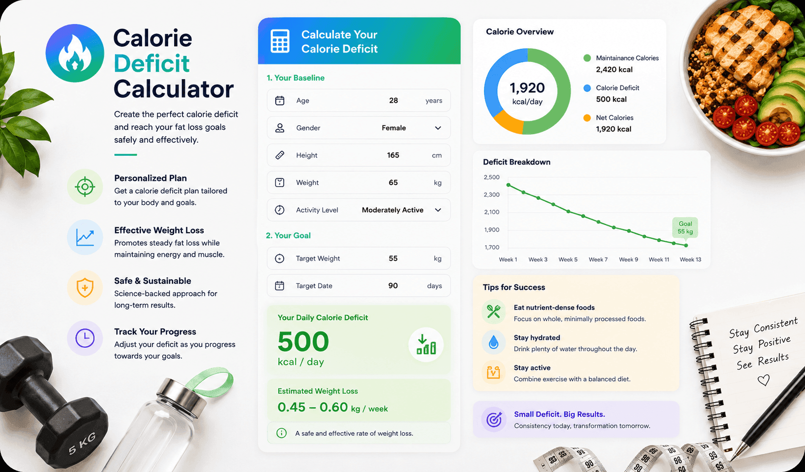 Calorie Deficit Calculator helping users make informed nutrition decisions.