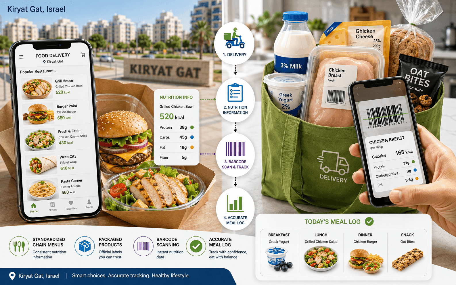 Calorie Tracking in Kiryat Gat: How Delivery and Grocery Orders Can Improve Accuracy